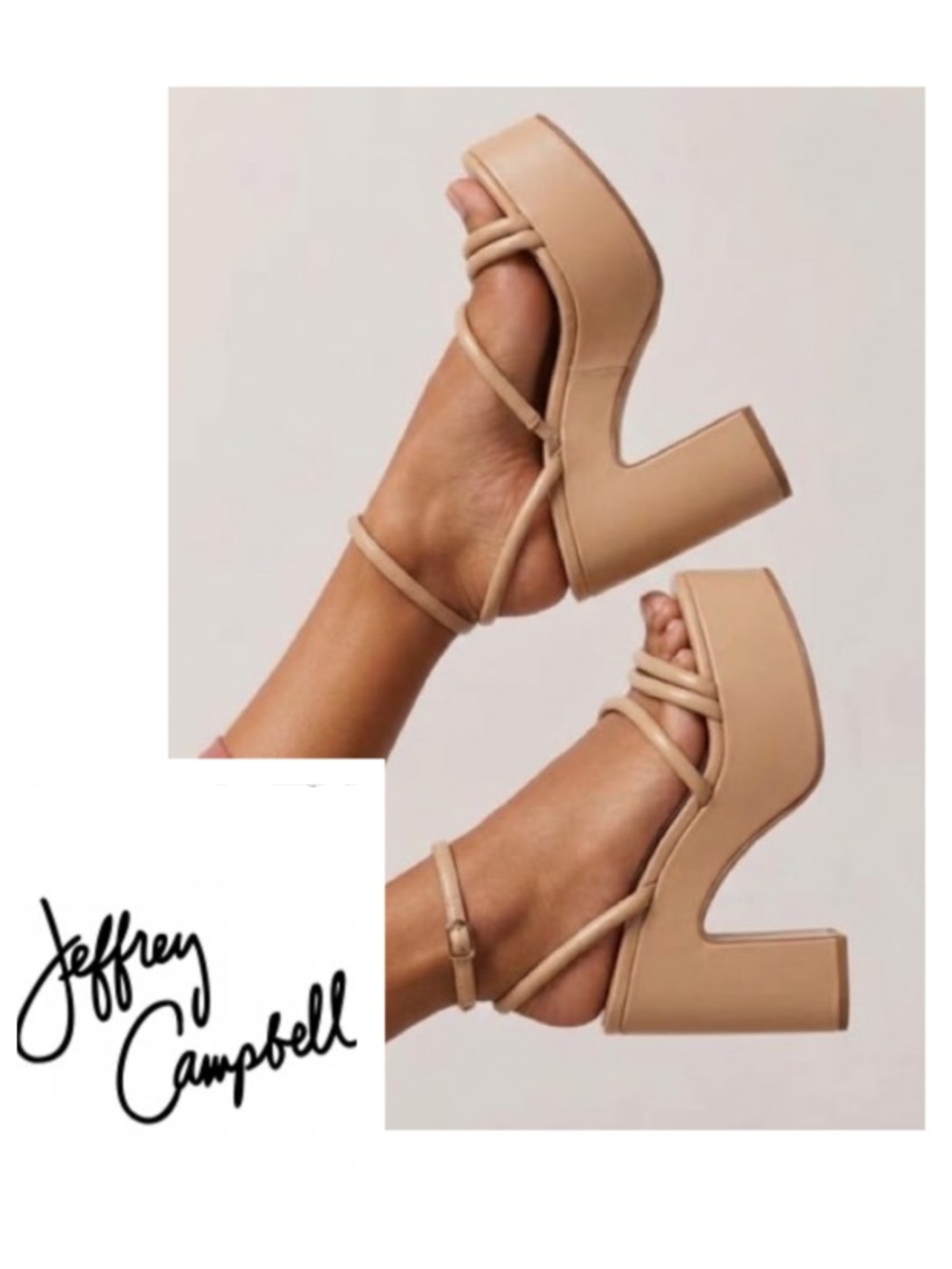 Jeffrey Campbell Mamba Platform Ankle Strap Sandal In ‘Dusty Nude Patent’ (8)